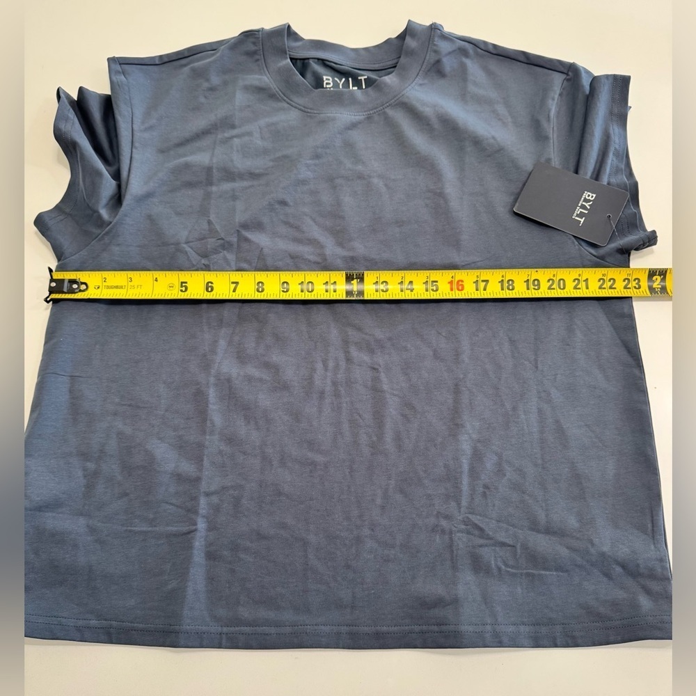 Bylt Basics Women’s LUX Relaxed Tee Shirt Vintage Navy Color Size XL NWT - Picture 7 of 10